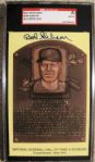 BOB GIBSON SIGNED HOF POST CARD - SGC SLABBED & AUTHENTICATED