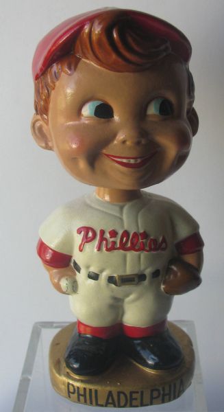 60's PHILADELPHIA PHILLIES GOLD BASE BOBBING HEAD                