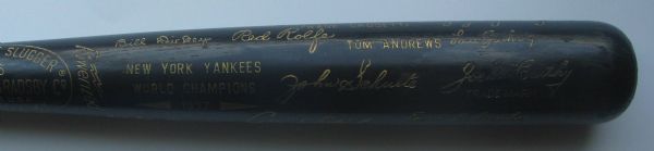 1937 NEW YORK YANKEES WORLD CHAMPIONS BLACK BAT