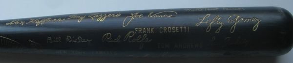 1937 NEW YORK YANKEES WORLD CHAMPIONS BLACK BAT