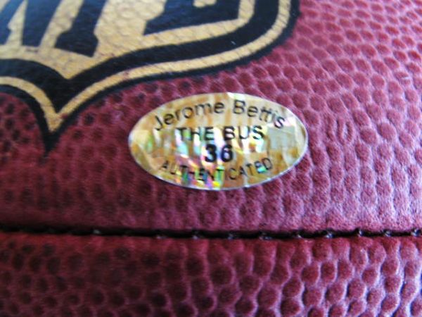 JEROME BETTIS SIGNED FOOTBALL w/ JEROME BETTIS AND TRISTAR AUTHENTICATION