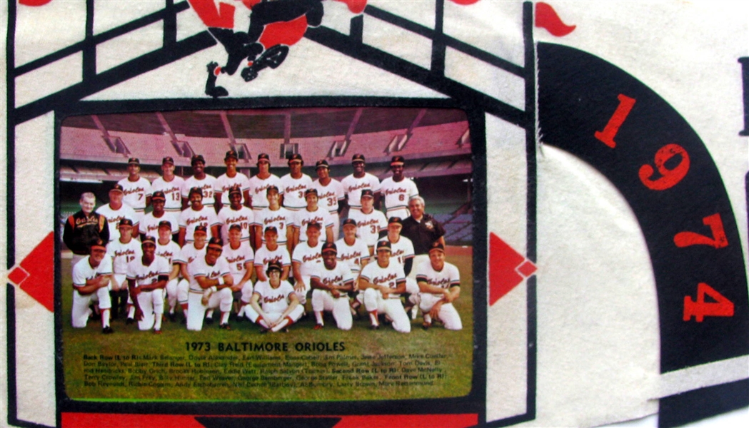 1974 BALTIMORE ORIOLES TEAM PHOTO PENNANT