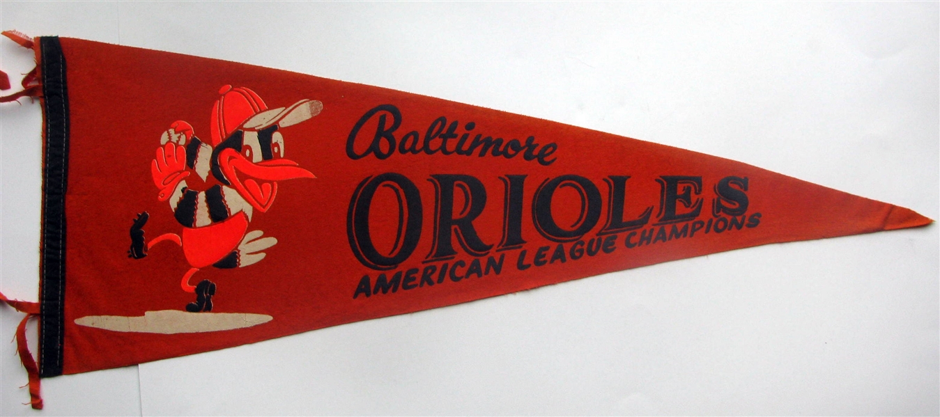 60's BALTIMORE ORIOLES AMERICAN LEAGUE CHAMPIONS PENNANT