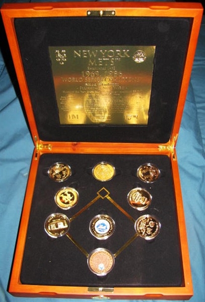 NY LOTTERY SHEA STADIUM FINAL SEASON 24K 9 COIN SET