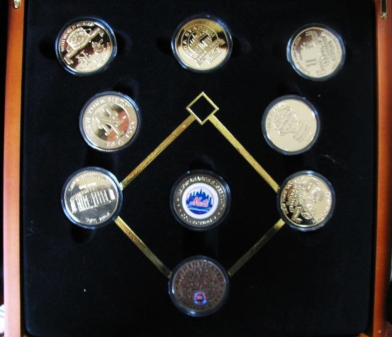 NY LOTTERY SHEA STADIUM FINAL SEASON 24K 9 COIN SET