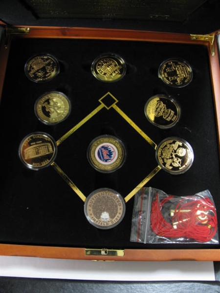 NY LOTTERY SHEA STADIUM FINAL SEASON 24K 9 COIN SET