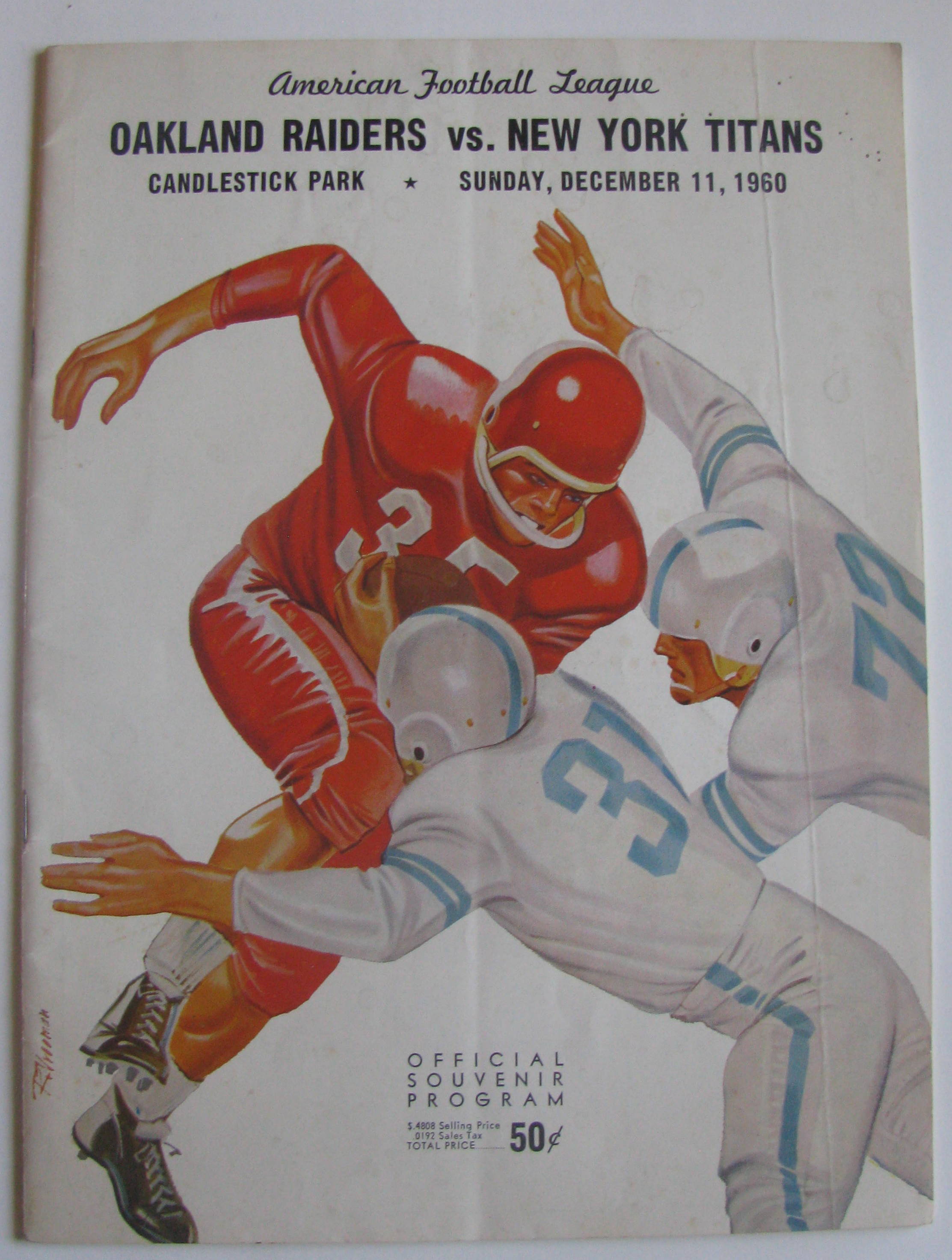 AMERICAN FOOTBALL LEAGUE - 1960 PROGRAMS