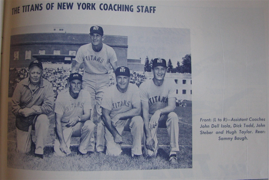 1960 BOSTON PATRIOTS VS N.Y. TITANS PROGRAM - 1st YEAR AFL