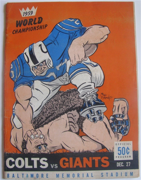 1959 NFL CHAMPIONSHIP GAME PROGRAM - COLTS VS GIANTS