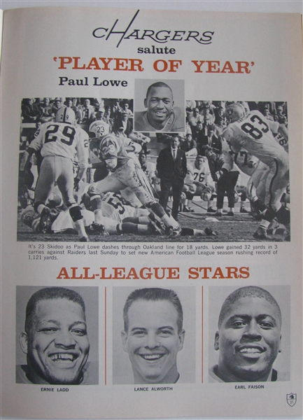 1965 AFL CHAMPIONSHIP GAME PROGRAM - SAN DIEGO CHARGERS VS BUFFALO BILLS