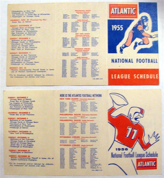 1955 & 1956 NFL SCHEDULE BOOKLETS