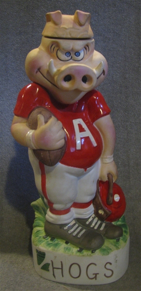 VINTAGE 1972 ARKANSAS RAZORBACKS DECANTER