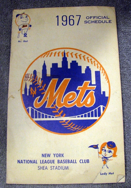 1967 NEW YORK METS SCHEDULE BOOKLET