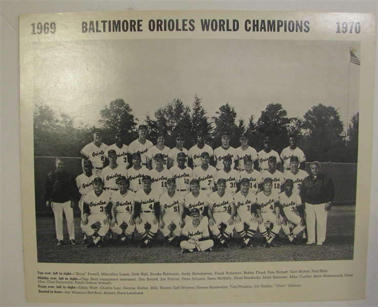 1969/1970 BALTIMORE ORIOLES TEAM PHOTO POSTER