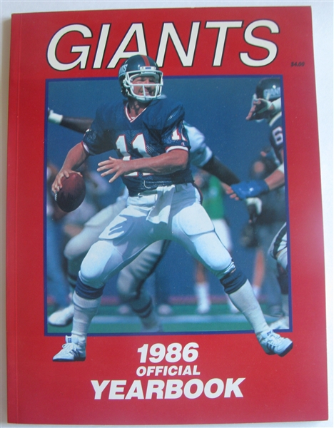 1986 NEW YORK GIANTS YEARBOOK