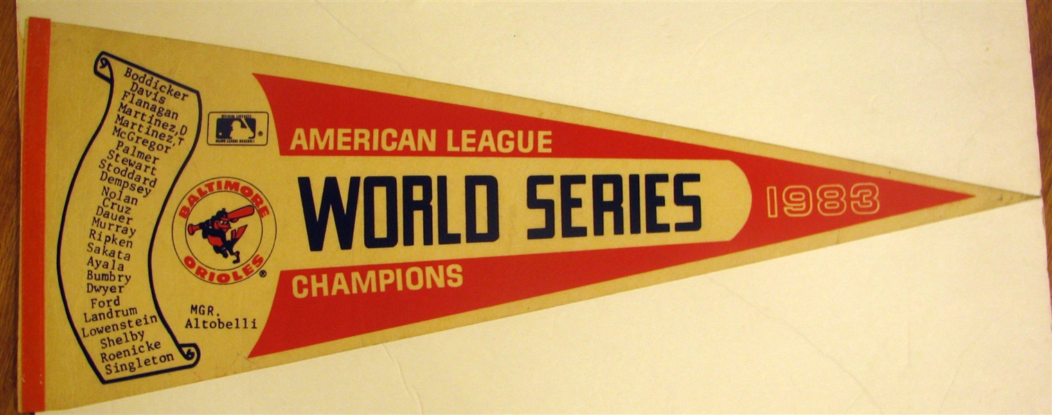 1983 BALTIMORE ORIOLES WORLD SERIES PENNANT