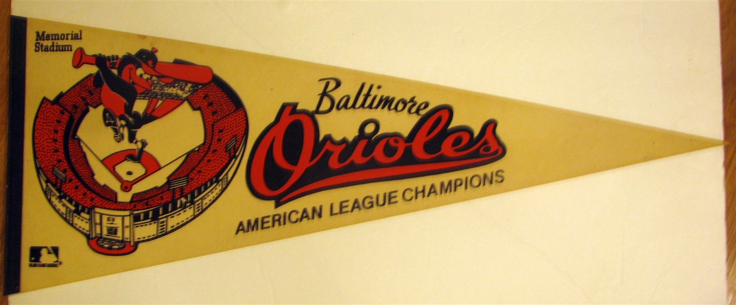 VINTAGE BALTIMORE ORIOLES A.L. CHAMPIONS PENNANT