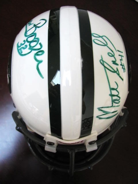 MATT SNELL #41 & EMERSON BOOZER #32 SIGNED mini NEW YORK JETS HELMET w/SGC COA