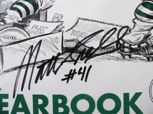 MATT SNELL & DON MAYNARD SIGNED 1964 NY JETS 1ST YEARBOOK AT SHEA STADIUM