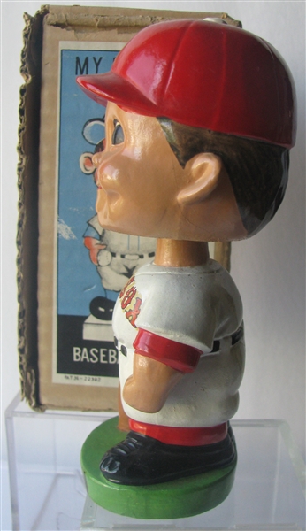 60's BOSTON RED SOX GREEN BASE BOBBING HEAD w/BOX