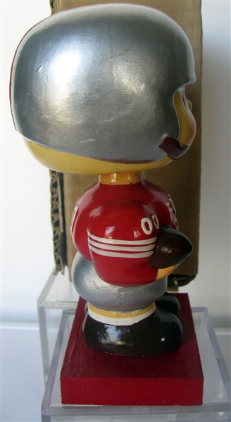 60's SAN FRANCISCO FORTY-NINERS WOOD BASE BOBBING HEAD w/BOX