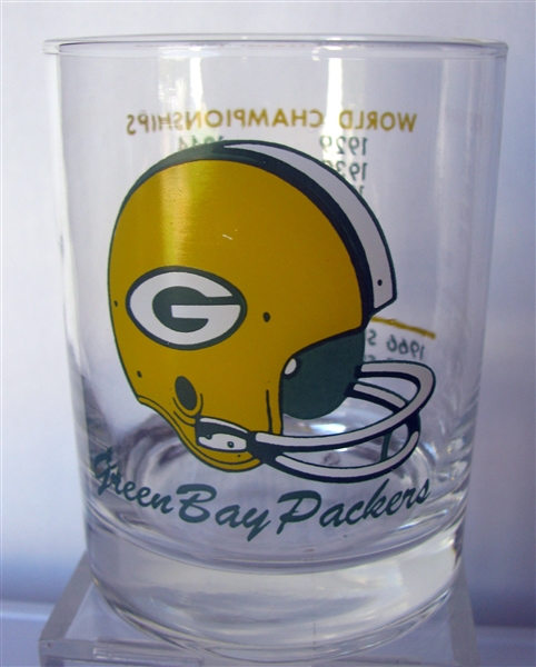 VINTAGE GREEN BAY PACKERS CHAMPIONSHIPS GLASSWARE LOT OF 3