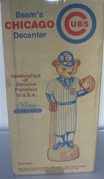 VINTAGE CHICAGO CUBS MASCOT DECANTER w/BOX