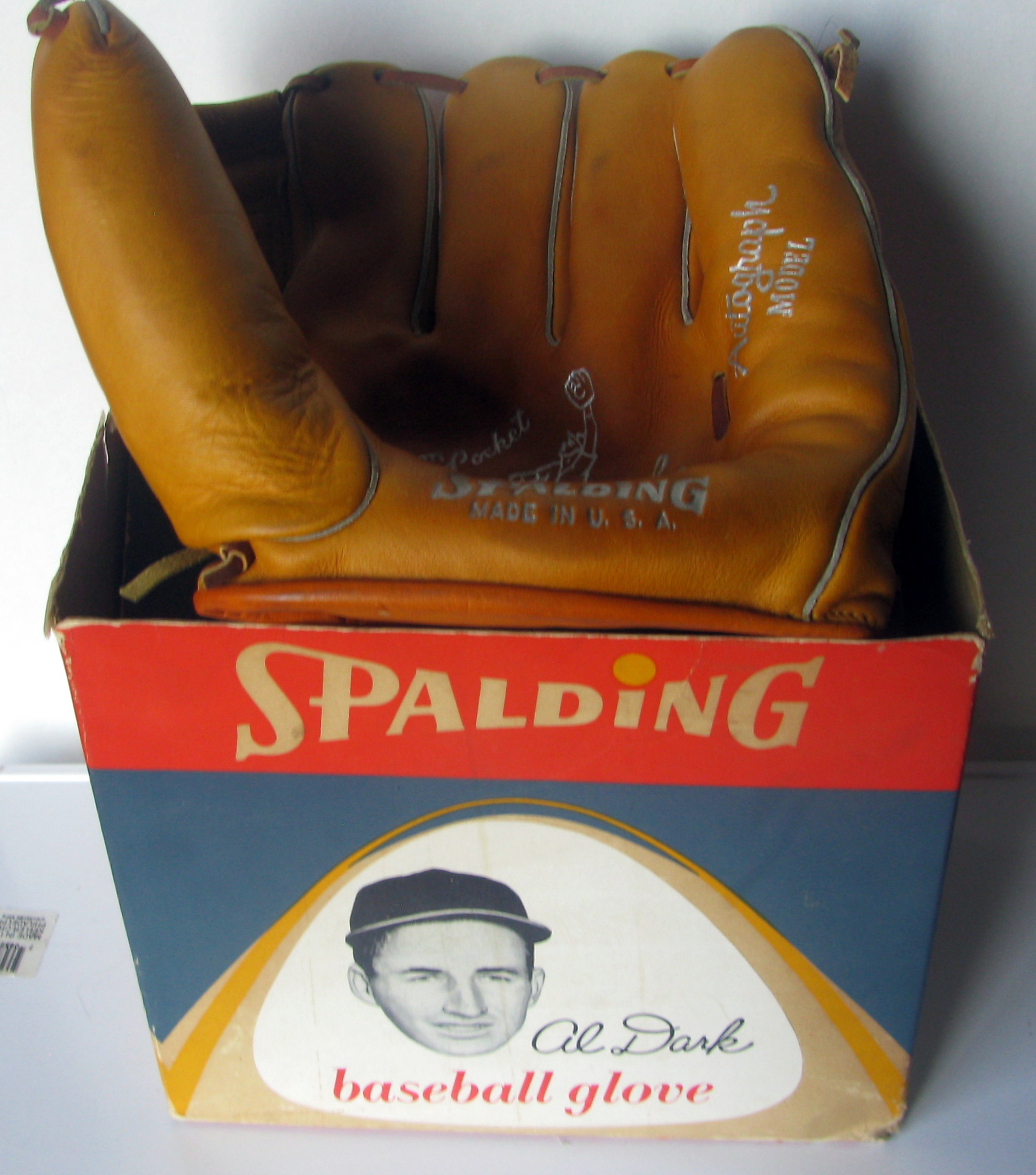 Vintage 1950s Spalding Leather Baseball Glove Mitt Al Dark