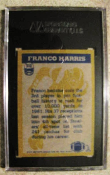 FRANCO HARRIS SIGNED 1982 TOPPS FOOTBALL CARD - SGC SLABBED & AUTHENTICATED