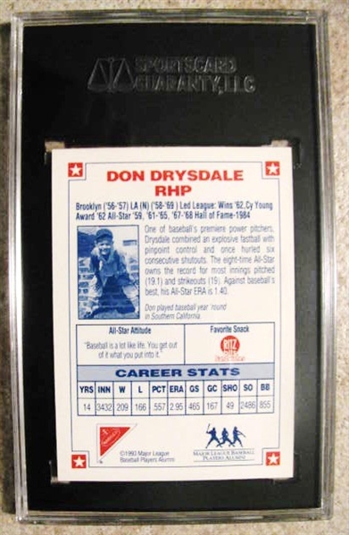 DON DRYSDALE SIGNED BASEBALL CARD - SGC SLABBED & AUTHENTICATED