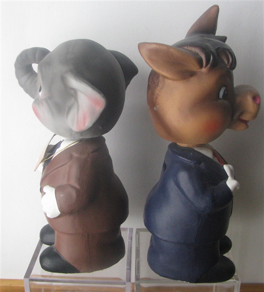 60's REPUBLICAN AND DEMOCRAT MASCOT BOBBING HEADS/ BANKS