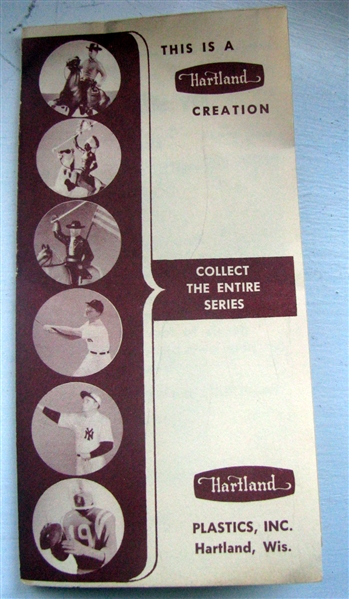 60's HARTLAND PLASTICS BROCHURE - LISTS ALL 18 PLAYER STATUES