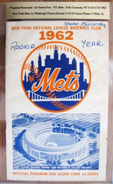 1962 NEW YORK METS PROGRAM - 1st SERIES IN NEW YORK