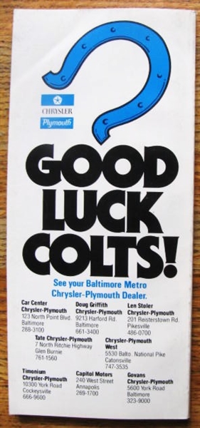 1979 BALTIMORE COLTS MEDIA GUIDE