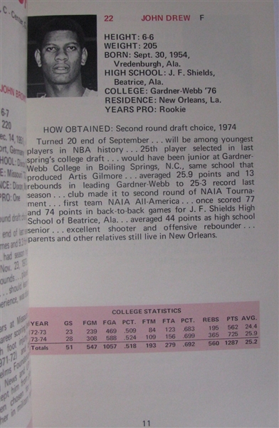 1974-75 ATLANTA HAWKS YEARBOOK