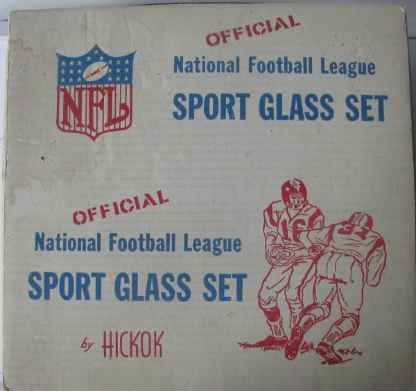 1963 HICKOK NFL SPORT GLASS SET - WESTERN DIVISION w/BOX