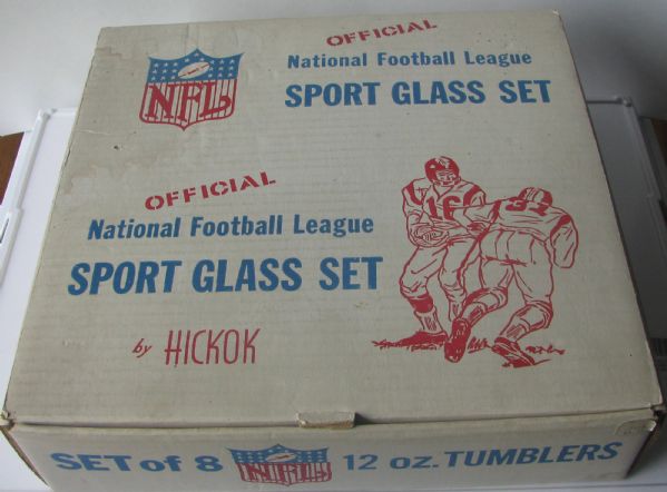1963 HICKOK NFL SPORT GLASS SET - WESTERN DIVISION w/BOX