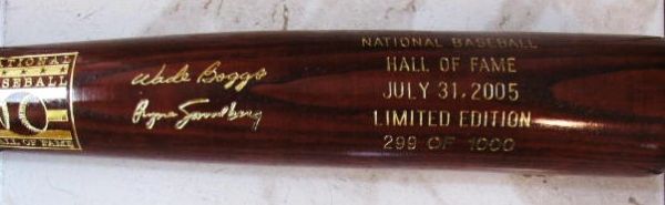 2005  BASEBALL HOF BAT w/BOGGS & SANDBERG