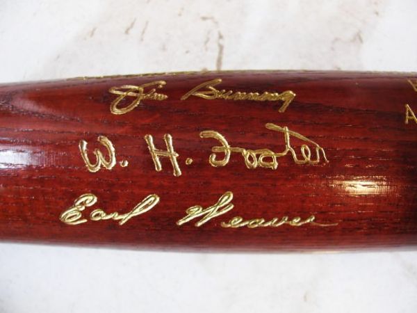 1996  BASEBALL HOF BAT w/ BUNNING - WEAVER - HANLON  &  FOSTER