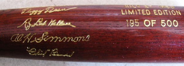 1953 BASEBALL HOF BAT w/ BENDER - WALLACE - BARROW - WRIGHT - CONNOLLY & KLEMBEING