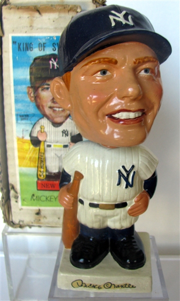 60's MICKEY MANTLE BOBBING HEAD w/PICTURE BOX