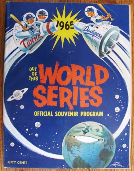 1965 WORLD SERIES GAME PROGRAM LOS ANGELES DODGERS VS. MINNESOTA TWINS