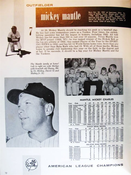 1961 NEW YORK YANKEES YEARBOOK