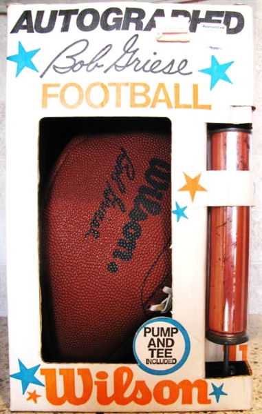 BOB GRIESE FOOTBALL & PUMP IN DISPLAY BOX