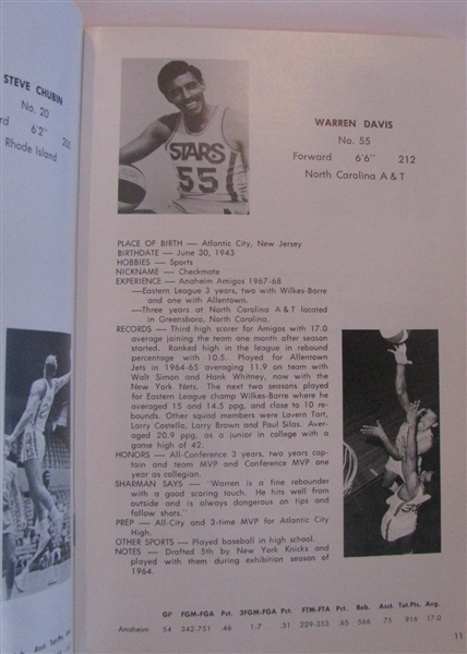 1968 LOS ANGELES STARS YEARBOOK - 1st YEAR