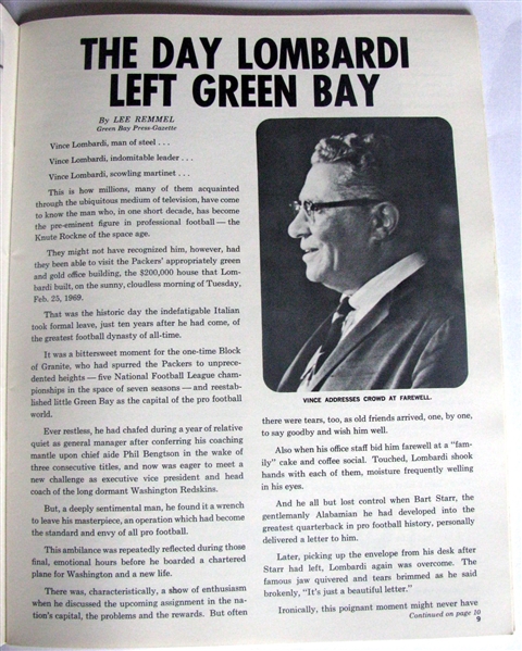 1969 GREEN BAY PACKERS YEARBOOK- 50th ANNIVERSARY SALUTE & LOMBARDI TRIBUTE