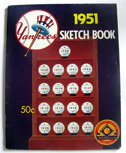 1951 NEW YORK YANKEES YEARBOOK / SKETCH BOOK 