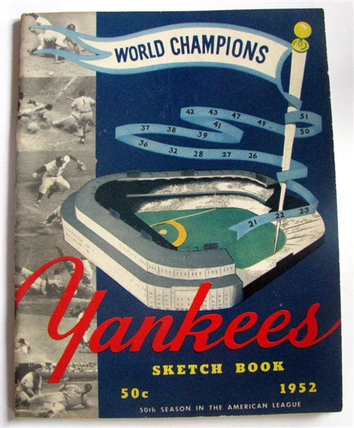 1952 NEW YORK YANKEES YEARBOOK / SKETCH BOOK