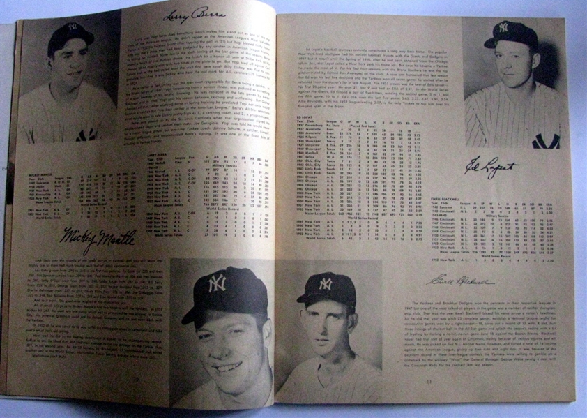 1953 NEW YORK YANKEES YEARBOOK / SKETCH BOOK