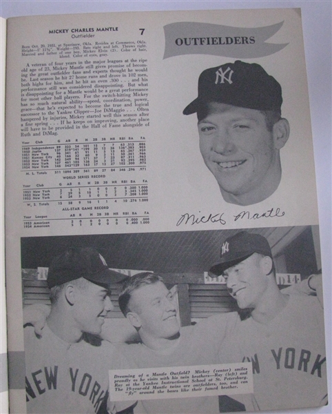 1955 OFFICIAL NEW YORK YANKEES YEARBOOK